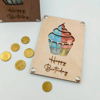 Geldgeschenk | Geschenkkarte aus Holz | Happy Birthday | Geburtstag | Geldgeschenk Verpackung | Geschenkverpackung