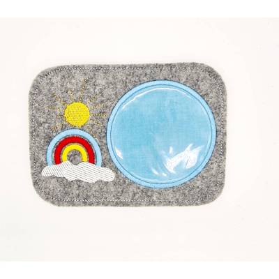 Stickdatei Mug Rug Regenbogen