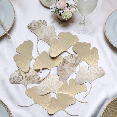 12 Ginkgo Blätter gestanzt – Duo Design Karton, Streudeko & Scrapbooking Stanzteile