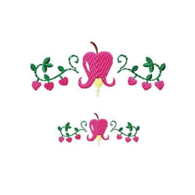 Stickdatei Tränendes Herz 2 Größen, Blume, Borte, Blüte