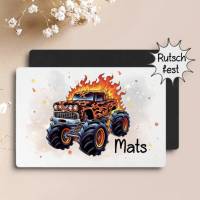Tischset Monster Truck Kinder personalisiert mit Name Platzset Platzdeckchen Geschenk Einschulung