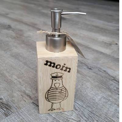 Seifenspender "Moin" / Möwe / Flüssigseife / Händewaschen / Seife / Bambusspend