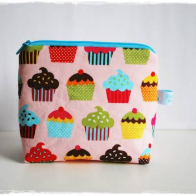 Kosmetiktasche * Schminktasche * Etui * Cupcakes Rosa *