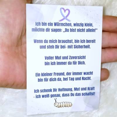 Mut, Hoffnung, Spruch Kärtchen für Glückswürmchen dezent