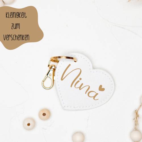 Schlüsselanhänger Name mit Herz I personalisiert I Kleinigkeit I Geschenk I Abschiedsgeschenk I Mitbringsel