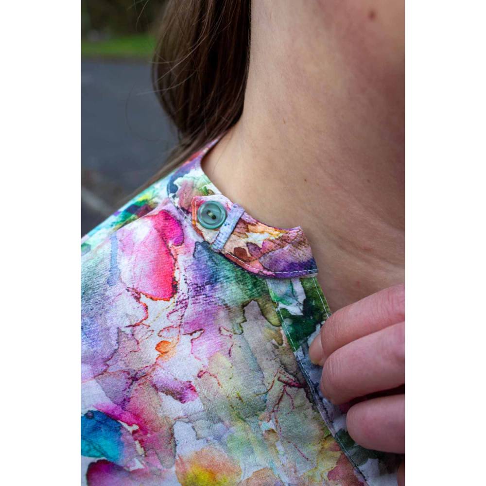Schnittmuster Damen Bluse Größe 32 - 62 mit 3/4-Ärmel, halber Knopfleiste, Liegekragen Bild 7