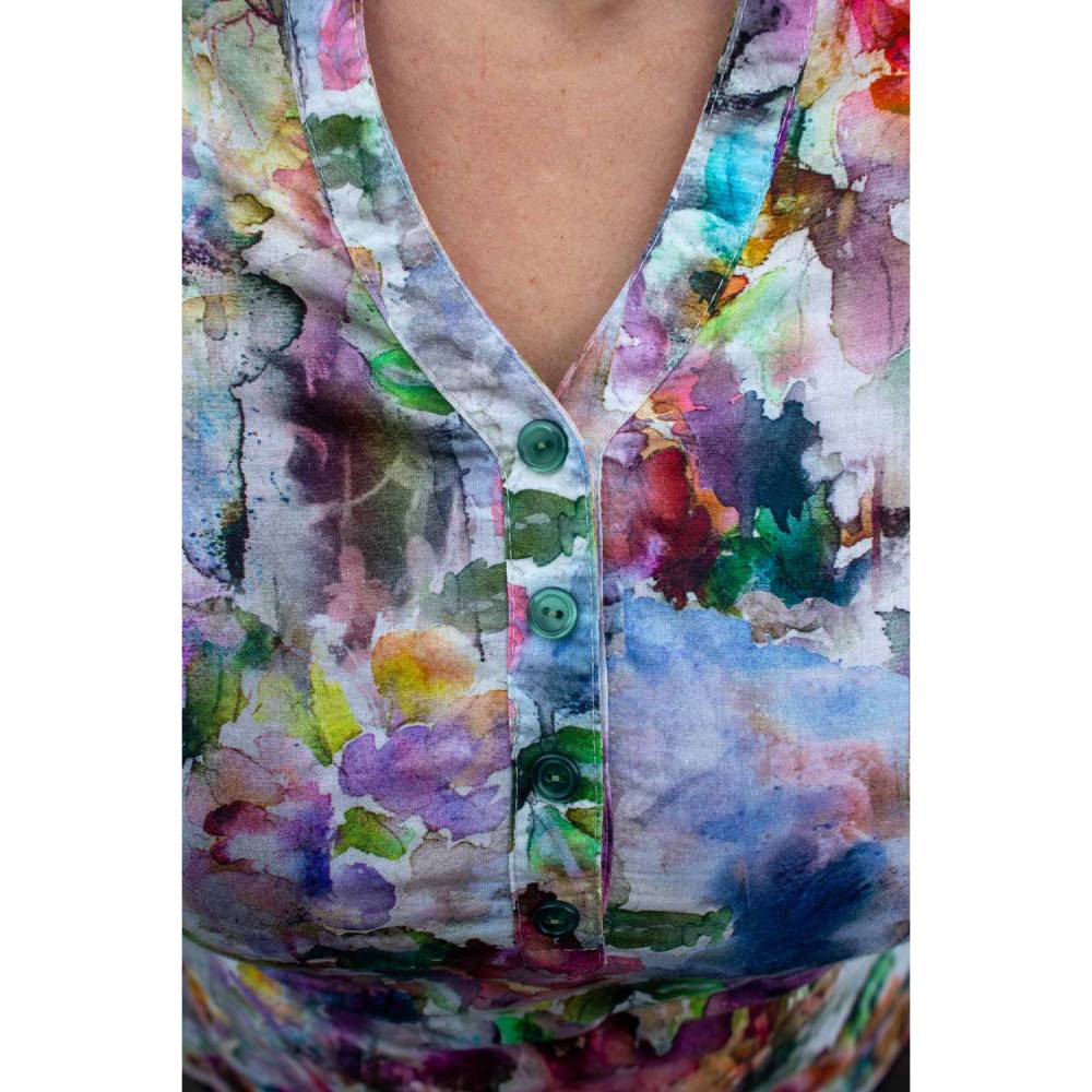 Schnittmuster Damen Bluse Größe 32 - 62 mit 3/4-Ärmel, halber Knopfleiste, Liegekragen Bild 9