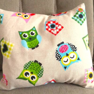 Kissenbezug Eulen Kissen Onkel Uhu Hedwig Kinder 35 x 35 Hotelverschluss Baumwolle Geschenk