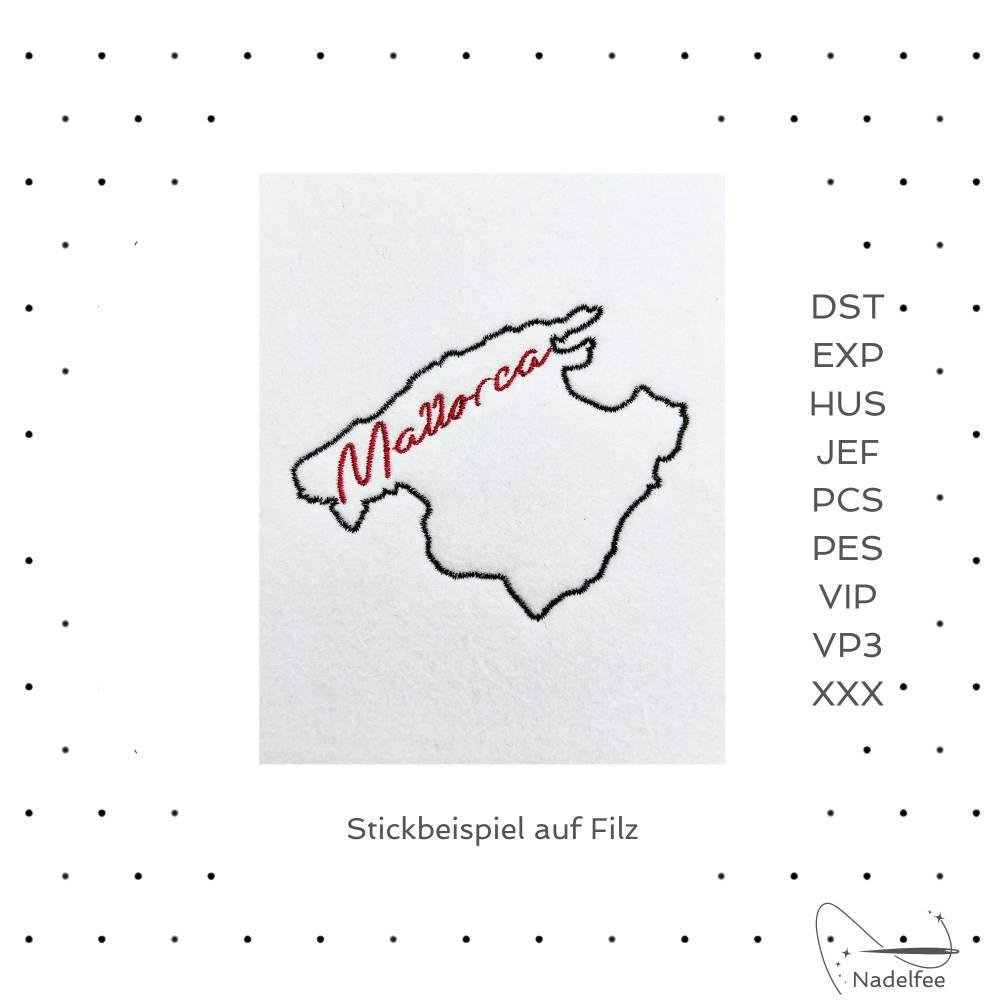 Stickdatei *Mallorca* 110x86 mm Maschinenstickmuster . dst exp hus jef pcs pes vip vp3 xxx Bild 2