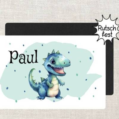 Tischset Dinosaurier Kinder personalisiert mit Name Junge Platzset Platzdeckchen Geschenk Einschulung