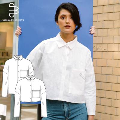 Oversized Bluse Schnittmuster PDF Download Hemd Hemdbluse in zwei Längen