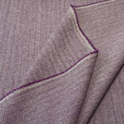 Fischgrät Tweed in Lila und Hellgrau - hochwertiger Schurwollstoff für Blazer, Jacken, Mäntel, Kostüme
