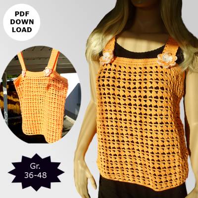 Häkelanleitung "Sommertop Ria" Gr. 36-48