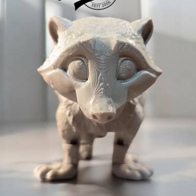 Beweglicher Waschbär "Putzi", Gelenkspielzeug groß