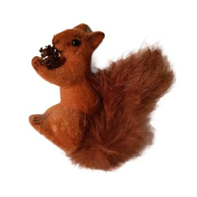 Vintage 70er Eichhörnchen Tierfigur mit echtem Fell – Wagner Tiere, gebraucht