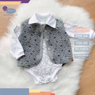 Schnittmuster Kombi-Book BabyBody "SARAH" und WendeWeste "KEONA" 56-104