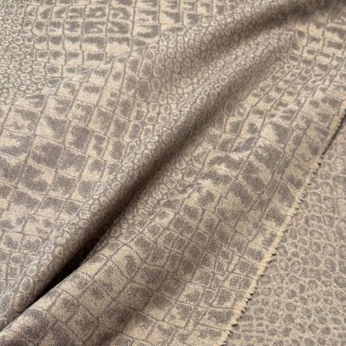 weicher Mantelstoff mit Wolle und Animal-Print in Beige für ausgefallene Mäntel, Jacken, Capes, Kostüme, Westen