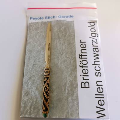 Kreativset für Brieföffner Wellen schwarz-gold