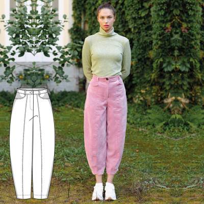 Cord Ballonhose Schnittmuster PDF Download Karottenhose Hose