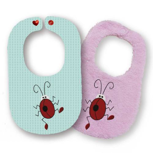 Stickdatei Latz Lätzchen Marienkäfer Applikation ITH ab 16x26, Baby, Eule, Applikation