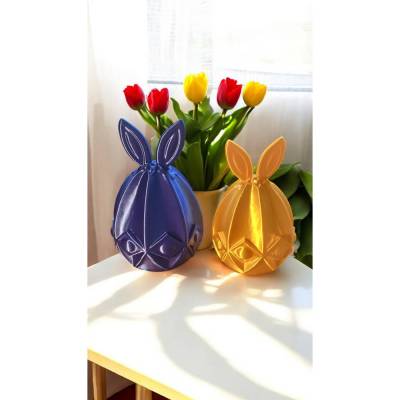 Ei mit Hasenohren – Moderne Osterdekoration aus PLA Filament, 14 cm hoch