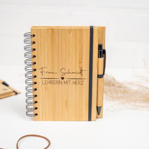Personalisiertes Notizbuch Lehrerin mit Herz l Geschenk l Abschiedsgeschenk l Notizheft l Geschenkidee I Geschenk