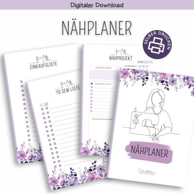 Digitaler Nähplaner als Download – To Sew Liste & Einkaufsliste im DIN A4-Format