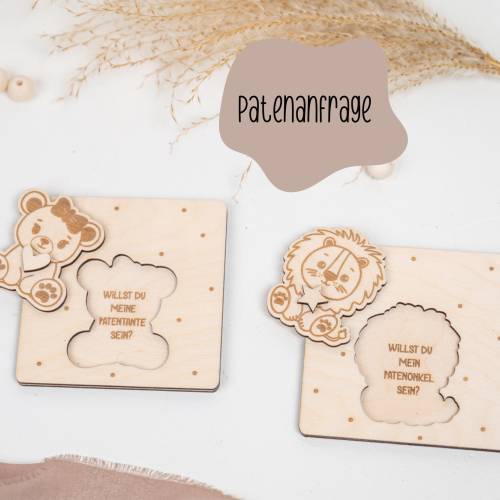 Karte Willst du meine Patentante werden, Willst du mein Patenonkel werden, Patenbrief, Patentante, Patenonkel, Geschenk