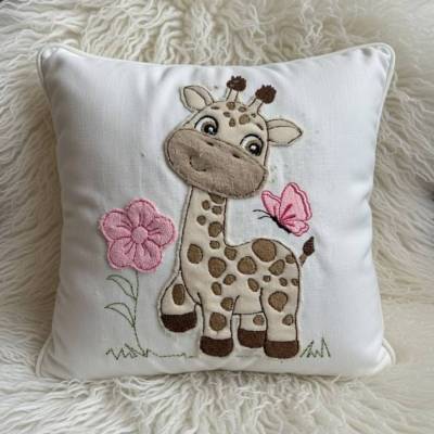 Stickdatei Giraffe 2 Doodle Applikation – Set 735 in 3 Größen für Stickmaschine