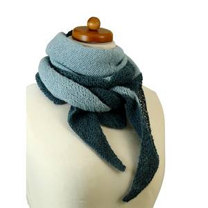 Zweifarbiges Dreieckstuch stricken – Anleitung mit Garter Tab Anschlag Bild 2