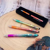 Kugelschreiber mit Farbverlauf & Wunsch-Spruch – Persönliches Geschenk aus Metall