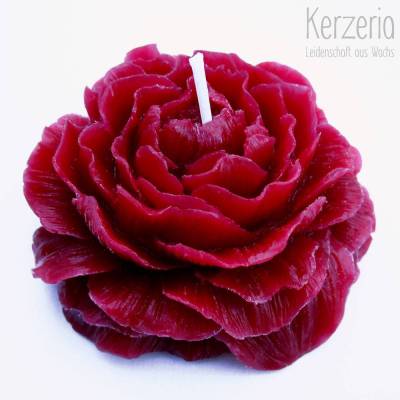 Rosenkerze weinrot Valentinstag und  Hochzeit