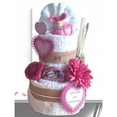 Handtuchtorte personalisiert Geschenk zu Weihnachten Muttertag Geburtstag Jahrestag