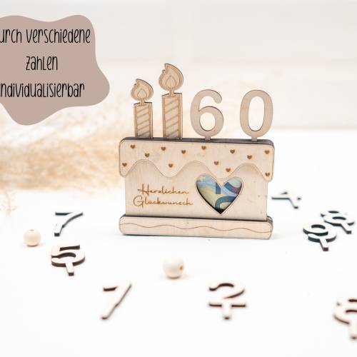 Geldgeschenk Geburtstag I Holz Torte I Geschenkverpackung I Geschenkidee I Wunscherfüller I Geldgeschenk Geburtstag