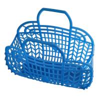 Vintage blaue Kinder Plastiktasche Boho 80er – Kleine Jellitasche, Falttasche, Minitasche