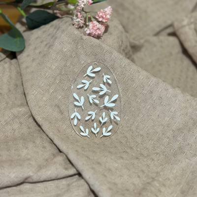 Acrylglas-Ei „Blättermuster“ – Filigrane Osterdeko mit elegantem UV-Druck