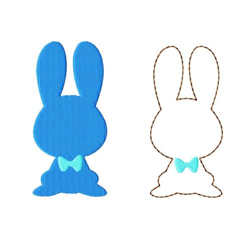 Stickdatei "Osterhase" redwork 10x10 Applikation Ostern Hase