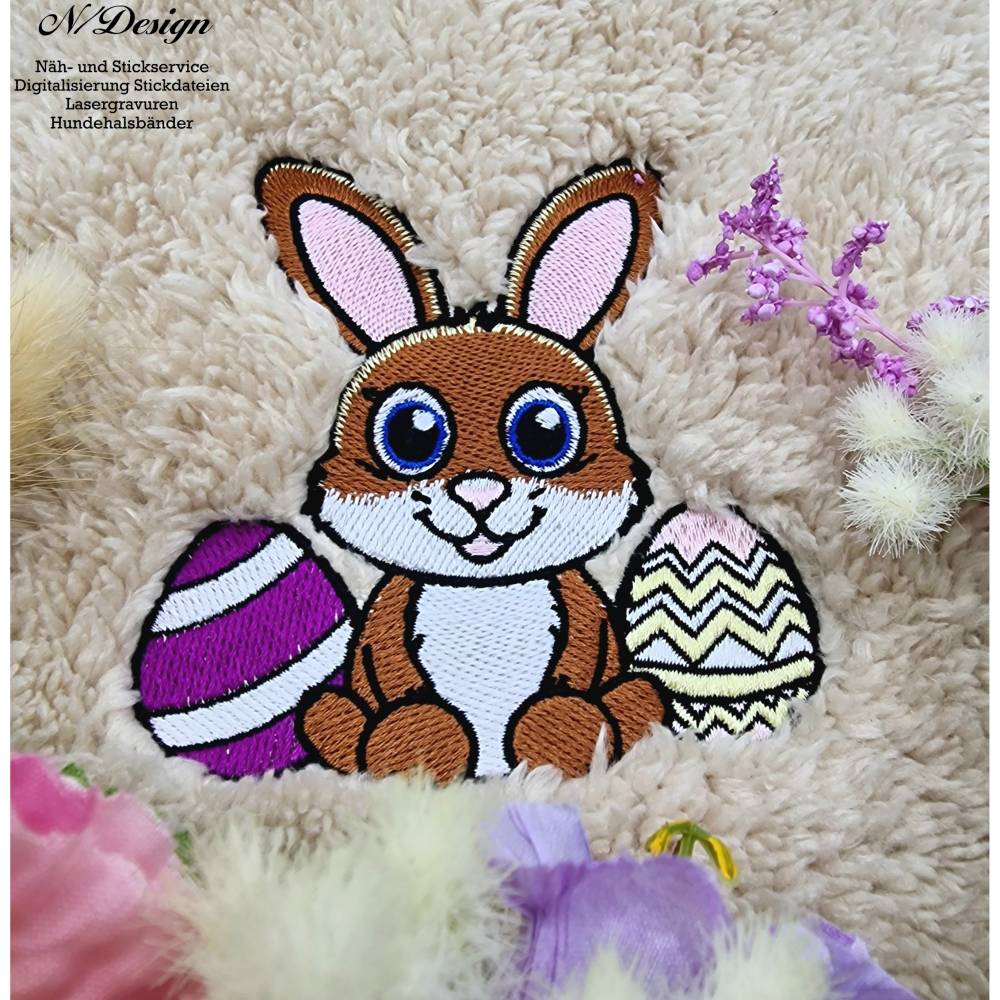 Stickdatei Osterhase als Vollstick und ITH Bild 1