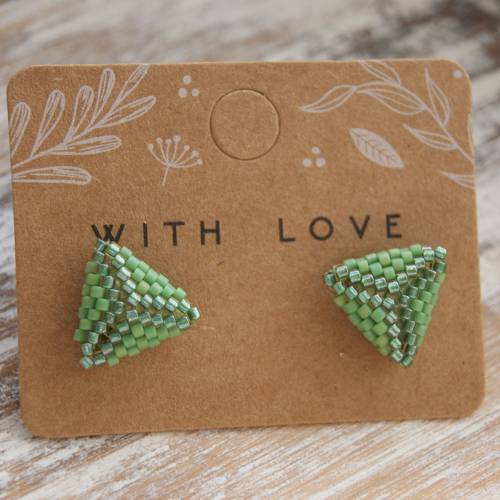 Kleine Dreiecke Ohrstecker Grün