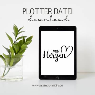 Plotterdatei "von Herzen" | SVG JPEG PNG