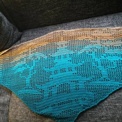 Häkelanleitung Anleitung zum Häkeln Dreieckstuch Motiv Tuch "Asia Flair" Häkeln