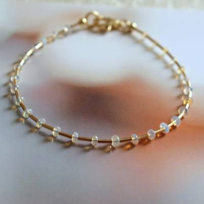 Welo Opal Armband mit Gold filled Silberröhrchen