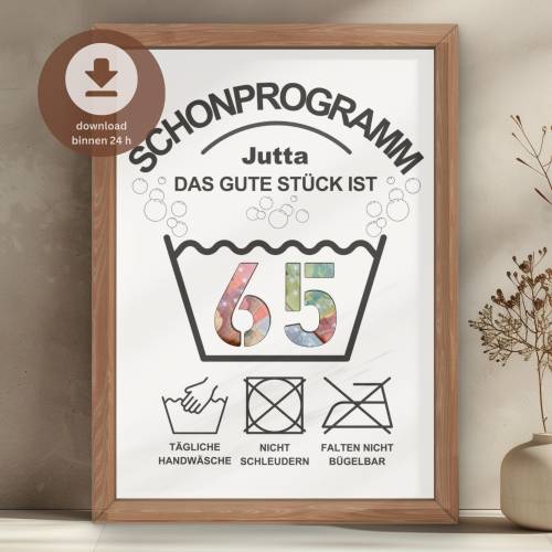 65. Geburtstag Geldgeschenk personalisiert | 65 Geburtstag Frau Geburtstagsgeschenk  | DIY Geld-Geburtstagskarte | PDF