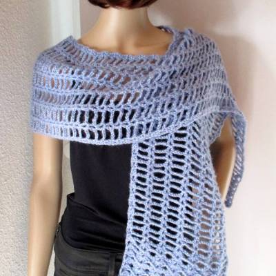 Elegante Stola mit dezentem Glitzer, großer Schal, Tuch aus weichem Garn