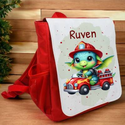 Kindergarten Rucksack mit Namen Feuerwehr Jungen Kinderrucksack personalisiert Geschenk Kindergarten Start