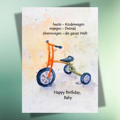 "Happy Birthday, Baby" - Postkarte | Geburtstag | Kindergeburtstag 