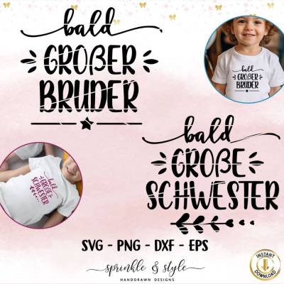 Plotterdatei Schwangerschaftsverkündung, Plotterdatei bald großer Bruder, große Schwester, Geschwister svg, Clipart,png