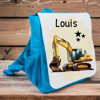 Kindergarten Rucksack mit Namen Bagger Jungen Kinderrucksack personalisiert Geschenk Kindergarten Start