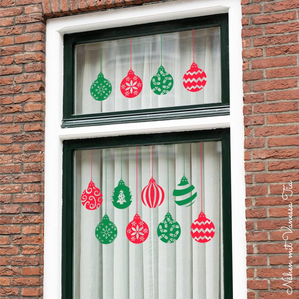 Weihnachtsaufhänger | Fensterdeko Kugeln SVG DXF Bild 1