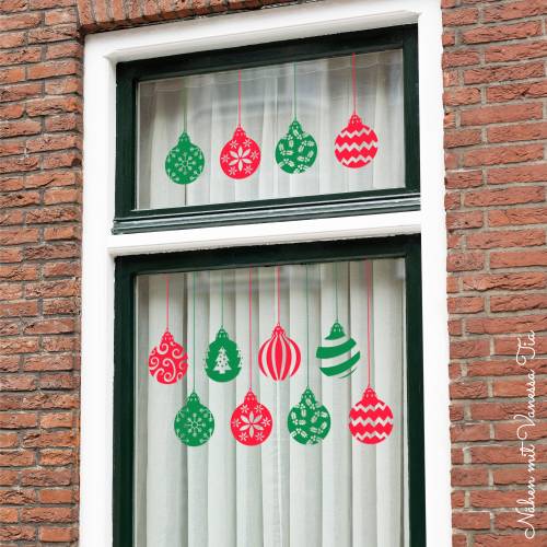 Weihnachtsaufhänger | Fensterdeko Kugeln SVG DXF